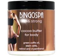 Burro per il corpo al cacao con cellule staminali, retinolo e D-pantenolo per idratazione e cura della pelle, anti-invecchiamento e anticellulite 250g BINGOSPA