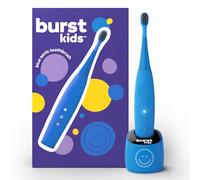 Burst Spazzolino elettrico per bambini e bambini (blu) | Setole morbide | Timer di due minuti, batteria ricaricabile, manico in silicone facile da impugnare, 2 modalità per sorrisi sani