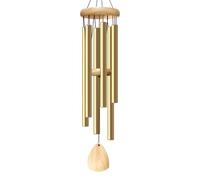 Bursvik Carillon a vento in alluminio per esterni, 94 cm, colore: oro chiaro, decorazione zen per patio
