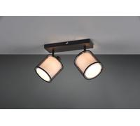 BURTON BARRA 2 SPOTS ORIENTABILI METALLO NERO PARALUME BIANCO E DIFFUSORE ESTERNO TRAFORATO NERO L. 33CM 2 LUCI ATTACCO E14