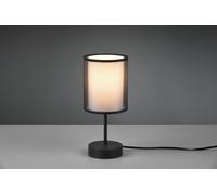 BURTON LAMPADA DA TAVOLO METALLO NERO PARALUME BIANCO E DIFFUSORE ESTERNO TRAFORATO NERO H. 28,5CM 1 LUCE ATTACCO E14