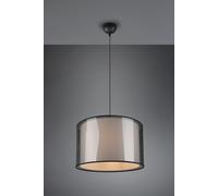 BURTON SOSPENSIONE METALLO NERO PARALUME BIANCO E DIFFUSORE ESTERNO TRAFORATO NERO D. 45CM 1 LUCE ATTACCO E27