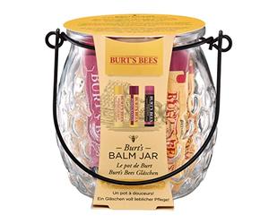 Burt's Bees Balsami Labbra in Vasetto, 1 x alla Cera d'Api con Vitamina E e Menta, 1 x all'Ibisco, 1 x al Melograno, 3 x 4.25 g