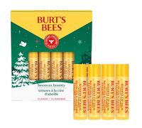 Burt's Bees Confezione Regalo Balsamo Labbra Idratante con Cera D'Api e Vitamina E, 100% Origine Naturale, Confezione da 4 Pezzi x 4,25 g