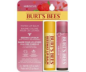 Burt's Bees Set con Balsamo Labbra Alla Cera d'Api e Tinta Labbra color Hibiscus, Edizione Limitata, 2 x 4.45 g