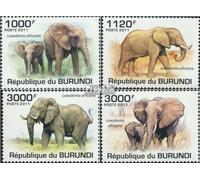 Burundi 2030-2033 (Completa. Edizione) MNH ** MNH 2011 Elefanti (Francobolli per i Collezionisti) Altri mammiferi (Scimmie/Dinosauri/Elefanti...)