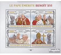 Burundi 3148-3151 Minifoglio (Completa Edizione) MNH ** MNH 2013 Papa Benedetto XVI. (Francobolli per i Collezionisti) Cristianesimo