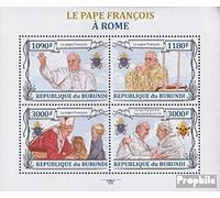 Burundi 3178-3181 Minifoglio (Completa Edizione) MNH ** MNH 2013 Papa Francesco (Francobolli per i Collezionisti) Cristianesimo