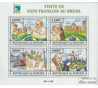 Burundi 3303-3306 Minifoglio (Completa. Edizione) MNH ** MNH 2013 Papa Francesco (Francobolli per i Collezionisti) Cristianesimo