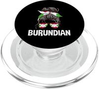 Burundi Messy Bun Girl Bandiera Burundi Donne Orgoglio PopSockets PopGrip per MagSafe