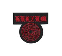 Burzum - Toppa ricamata in metallo, colore: rosso scuro