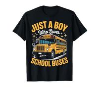 Bus Solo Un Ragazzo Che AMA Scuolabus Divertente Maglietta