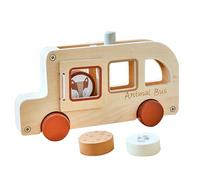 Bus Toys, Wooden Model Toy Car, Portable Interactive Educational Game, Creative Play Activity for School, Home Learning, Boys and Girls Entertainment, Skill Development