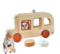 Bus Toys, Wooden Model Toy Car, Portable Interactive Educational Game, Creative Playtime for Boys & Girls, School Learning, Home Entertainment, Kids Development Toy