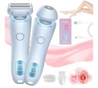Busaiu Rasoio crepuscolare da donna, Silky Glide Pro 3.0, ricaricabile, veloce ed efficiente, rasoio 2 in 1 indolore per viso, delicato sulla pelle, ideale per le donne (blu)