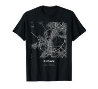 Busan Corea del Sud Mappa della Città Minimalista Strade Maglietta