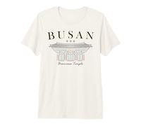 Busan, Corea, Disegno a Mano del Tempio Beomeosa Maglietta Premium