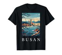 Busan, Corea, Orizzonte, costiero, Viaggio, Grafico Maglietta