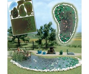 BUSCH 1210 Scala HO Set completo per stagno o laghetto da giardino con accessori