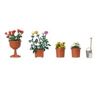 Busch 1230 Planted Flowerpots & Pail HO Scenery Scale Model Scenery