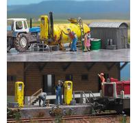 Busch 1413 - 1/87 / H0 Stazione Di Rifornimento Diesel - Nuovo