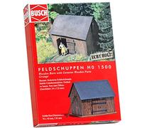 Busch 1500 Fienile in Legno con Parti in Legno Ho Struttura in Scala Modello Struttura Media