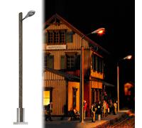 Busch 4134 Lampione Con Palo Di Legno Con Luce Gialla / Arancione, H0