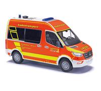 Busch 54056 MB Sprinter Piccolo Interasse / Tetto Alto, Pompieri Wupertal, Nuovo