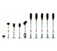 Busch 5810 - Modellismo ferroviario, Set di segnali di blocco, in scala H0 , Modelli/Colori Assortiti, 1 Pezzo