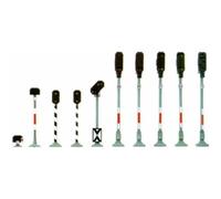 Busch 5810 - Modellismo ferroviario, Set di segnali di blocco, in scala H0 , Modelli/Colori Assortiti, 1 Pezzo