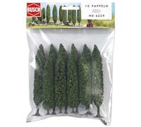 Busch 6229 - Modellismo Ferroviario, Set di 10 pioppi Decorativi, in Scala H0