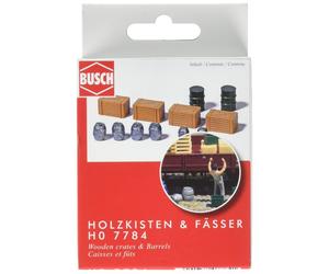 Busch 7784 Barrels & Crates 12/ HO Scenery Scale Model