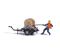 Busch 7836 - 1/87 / H0 Cavo Trascinatore Con Carrello - Nuovo