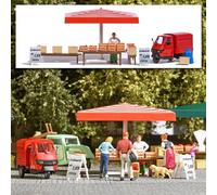 Busch 7913 - H0/1:87 Action Set: Bancarella Del Mercato Fragole - Nuovo