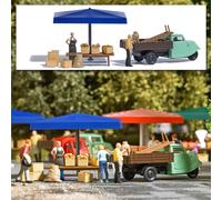 Busch 7914 Action Set: Bancarella Patate, Kit di Costruzione, H0, Nuovo 2023