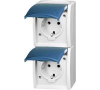 Busch-Jaeger 20-02 EW-53 Interruttore per ambienti umidi Presa doppia Superfic