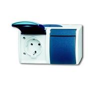 BUSCH JAEGER 20/2 EW-53 - CEE 7/4 - 2P+E - Blue - White - IP44 - 250 V - 16 A
