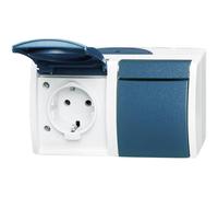 Busch-Jaeger 20/2 EW-53 Interruttore per ambienti umidi Presa doppia Superficie