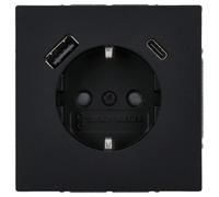 Busch-Jaeger 20 EUCB2USBAC-45M SCHUKO®/USB-A+C presa Safety+ nero opaco Busch-art-linear 2CKA002011A6322
