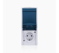 Busch-Jaeger 2601/6/20 EBW-53 Combinazione presa SCHUKO®, con interruttore a bilanciere con protezione da contatto, termoplastica grigio ocean® IP 44 2CKA001684A0330