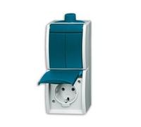 BUSCH JAEGER 2CKA001684A0324 2601/5/20EW-53-503 - CEE 7/3 - 2P+E - Blue - White