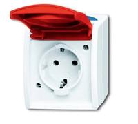 BUSCH JAEGER 2CKA002083A0825 2083-0-0825 - CEE 7/3 - 2P+E - Red - White - IP44