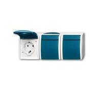 BUSCH JAEGER 2CKA002084A0698 Steckdose 2300/3 EW-53 ocean grau/blaugrün