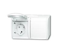 BUSCH JAEGER 2CKA002084A0723 2084-0-0723 - CEE 7/3 - 2P+E - White - IP44 - 250