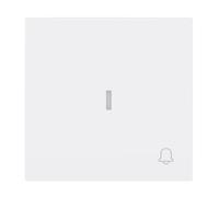 Busch-Jaeger Busch-art - Interruttore a bilanciere lineare con simbolo | Piccola calotta trasparente, interruttore/pulsante, a levetta singola, fissaggio ad artiglio, IP20, 69,5 x 69,5 mm