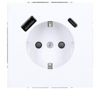 Busch-Jaeger EUCB2USBAC-44M 2CKA002011A6318 - Presa elettrica Safety+, colore: Bianco opaco