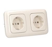 Busch-Jaeger Set di 2 prese EUC-212 prese + 2512-212 telaio bianco Duro 2000 SI