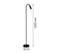 Busch Piantana LED Rocco, cromo braccio flex rosso Busch