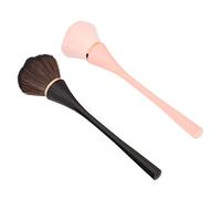 Buscinetti per il Trucco Essenziali Impostati per Applicazione Impeccabile - 2 Pezzi Blush e Pennello in Polvere Largo con Setole Morbide e Sottili - Rosa Nero
