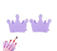 Buscinetti per unghie in silicone da 2 pc per la pulizia delle unghie, 3 in 1 unghie Scrub spazzola separatori di unghie di divisori Polke Polke Polke (Viola)